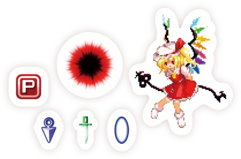 紅魔郷キャラクター&弾幕ステッカーのイメージ